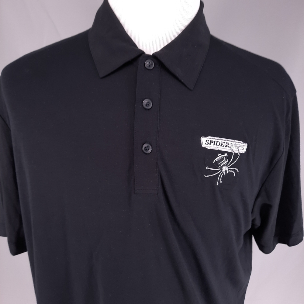 Spiderwire Fishing Line Black Polo Golf Shirt Men's Size XL Embroidered Logo
